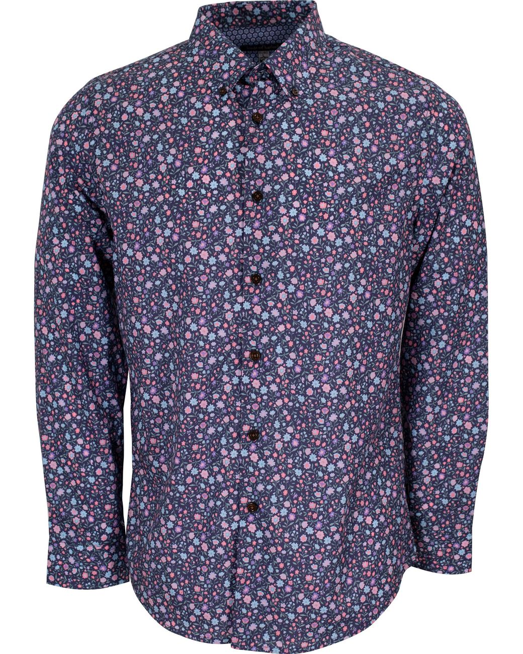 Lords of Harlech Blue Morris Ditzy Daisy Shirt for men