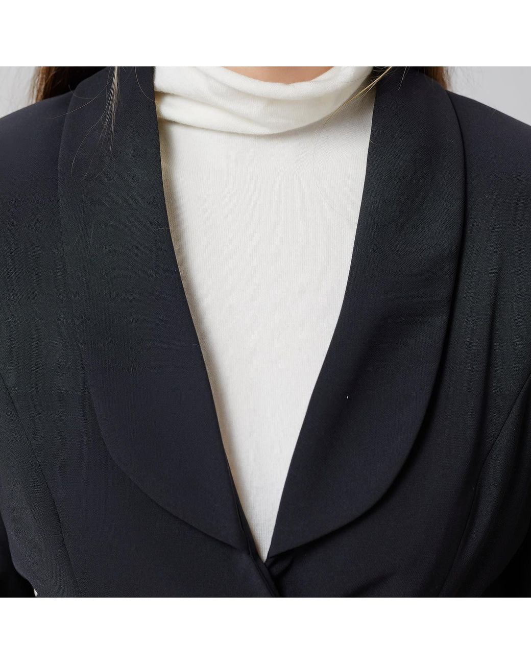 Smart and Joy Blue Long Tailor Knot On Waist Blazer