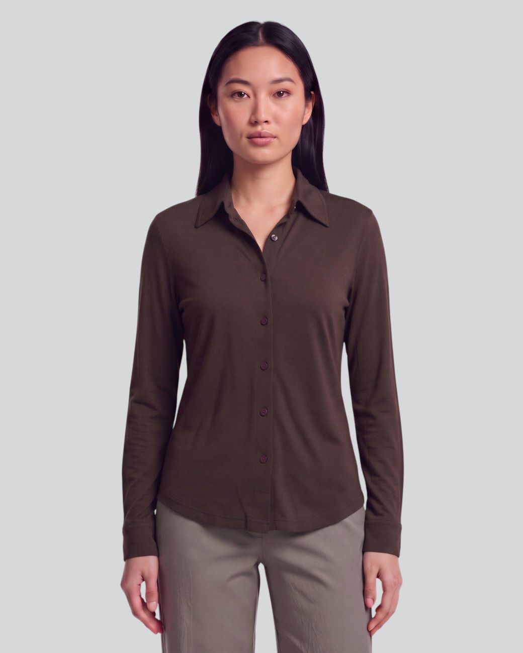 Lords of Harlech Scarlet Brownie Merino Jersey Long-Sleeve Shirt