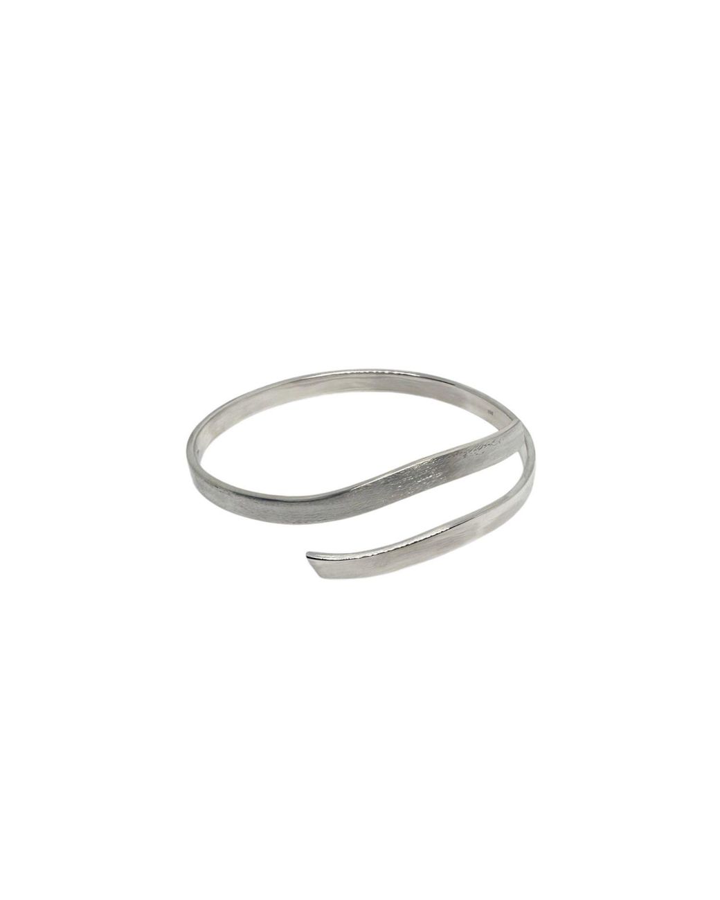 Tg-Jewellery by Tamara Gervasio Metallic Recycled Sterling Open Bangle – Polished & Matte Finish Cuff