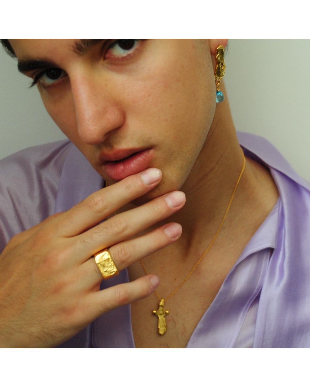 De Roms Metallic The Apex Molten Signet Statement Ring