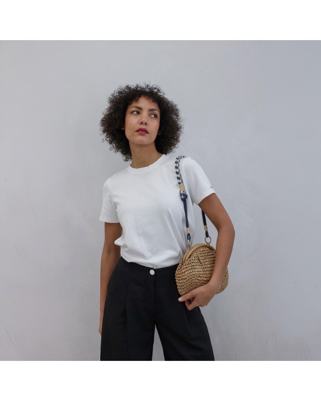 London Atelier Byproduct Brown Neutrals Straw Braided Clutch With Braided Shoulder Strap