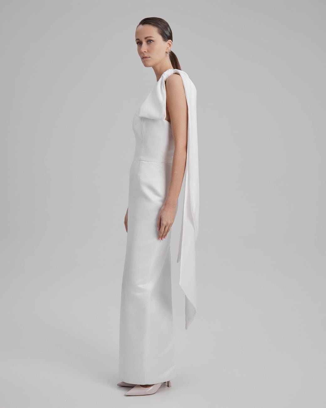 Baé Special Moments White Gigi Dress + Cape Bow