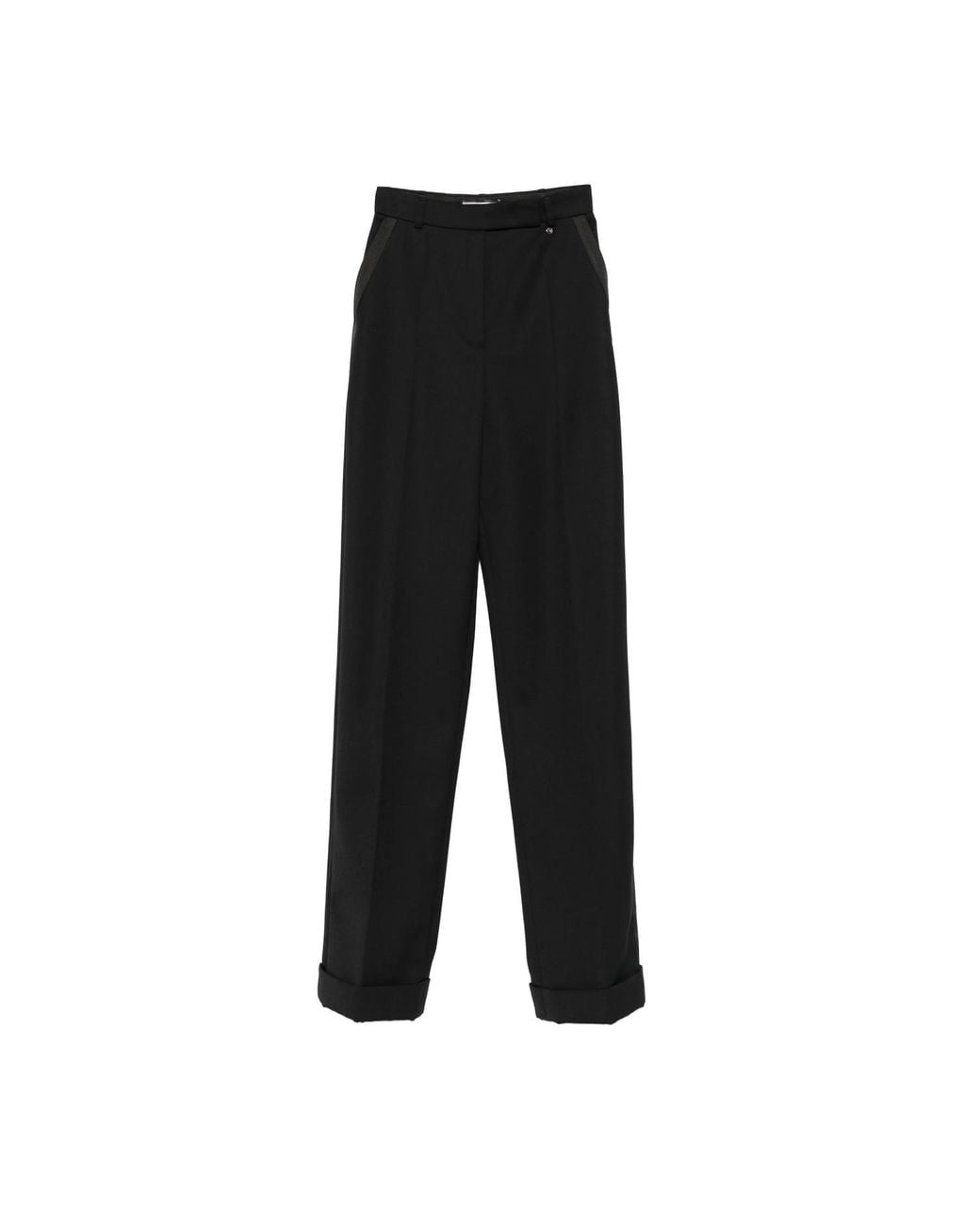 Nissa Black Tailored Wool Pants