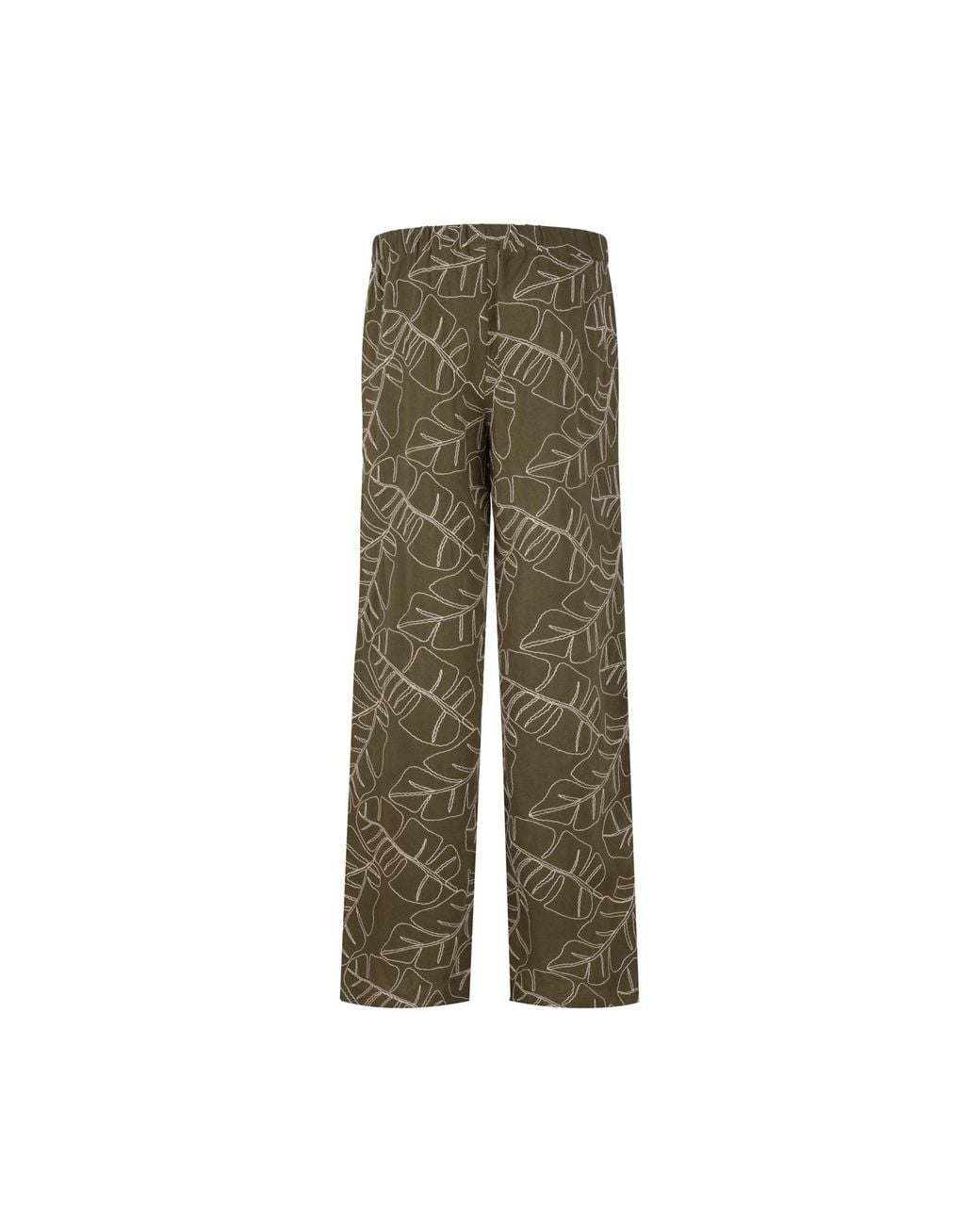 Gunda Hafner Ltd Green Embroidered Cotton Viscose Blend Trousers