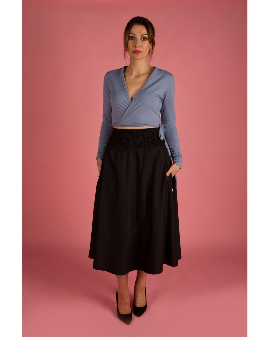Frock Tales Blue Daisy Ballet Wrap Top