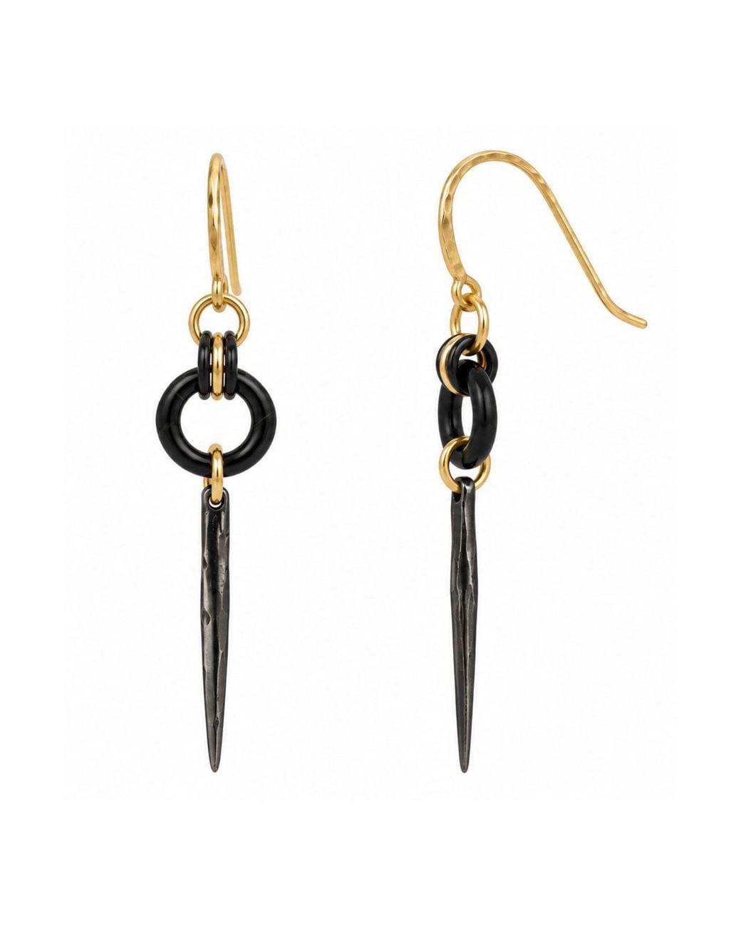 Rachel Nathan Metallic Fancy Hook Vermeil Spire Earrings