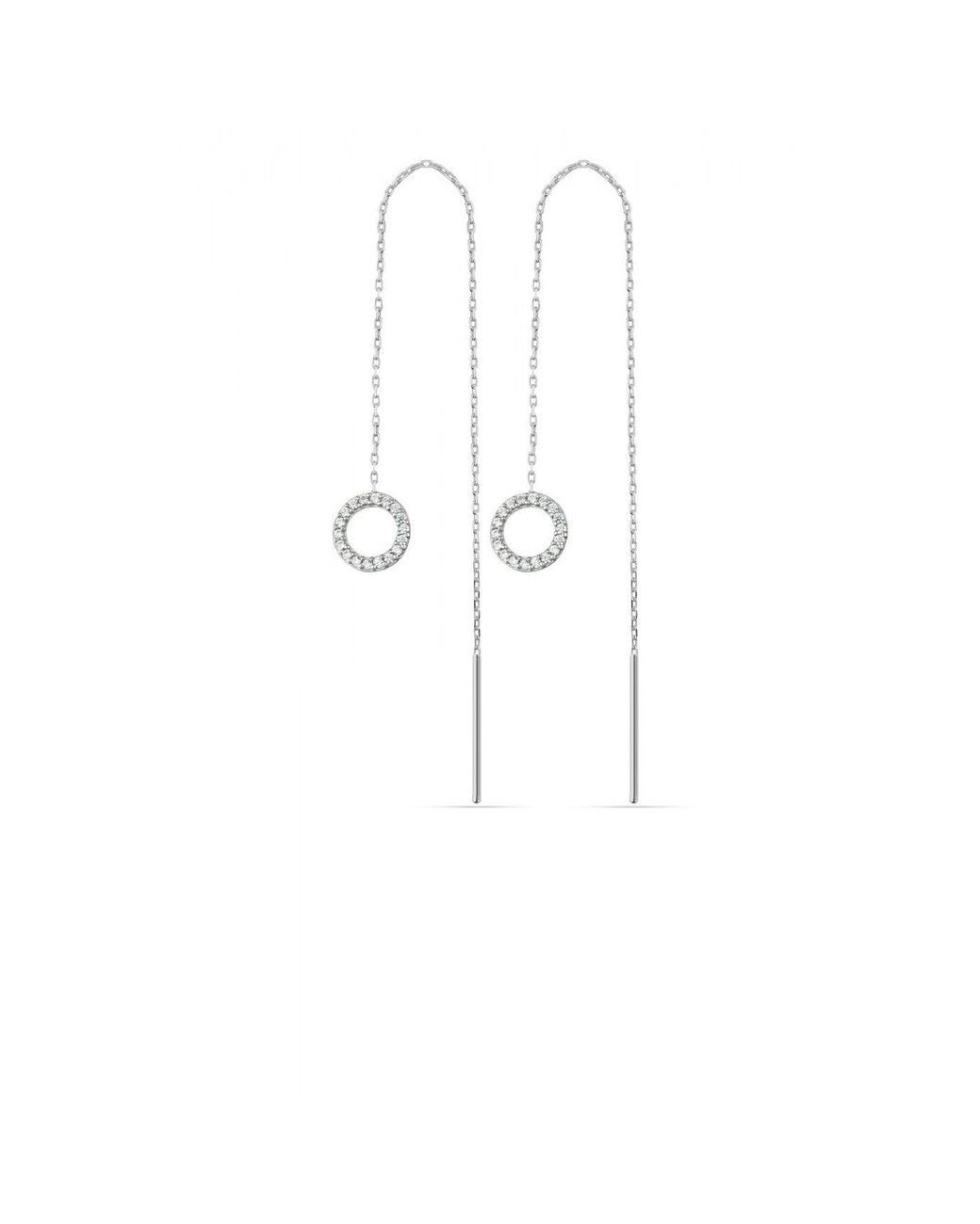Spero London White Circle Bracelet & Circle Drop Earring Set