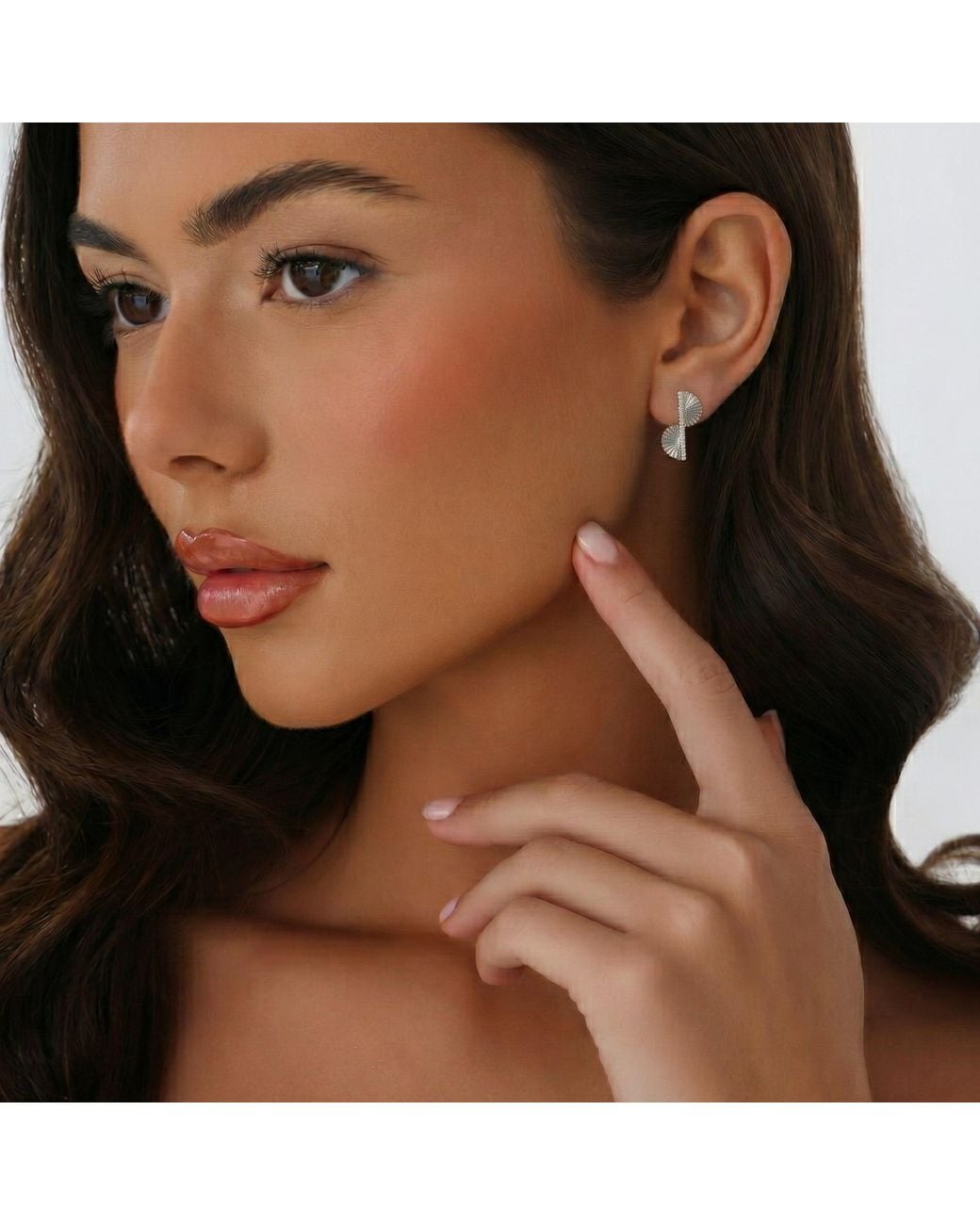 With Love Darling Metallic Fan Leaf Earrings