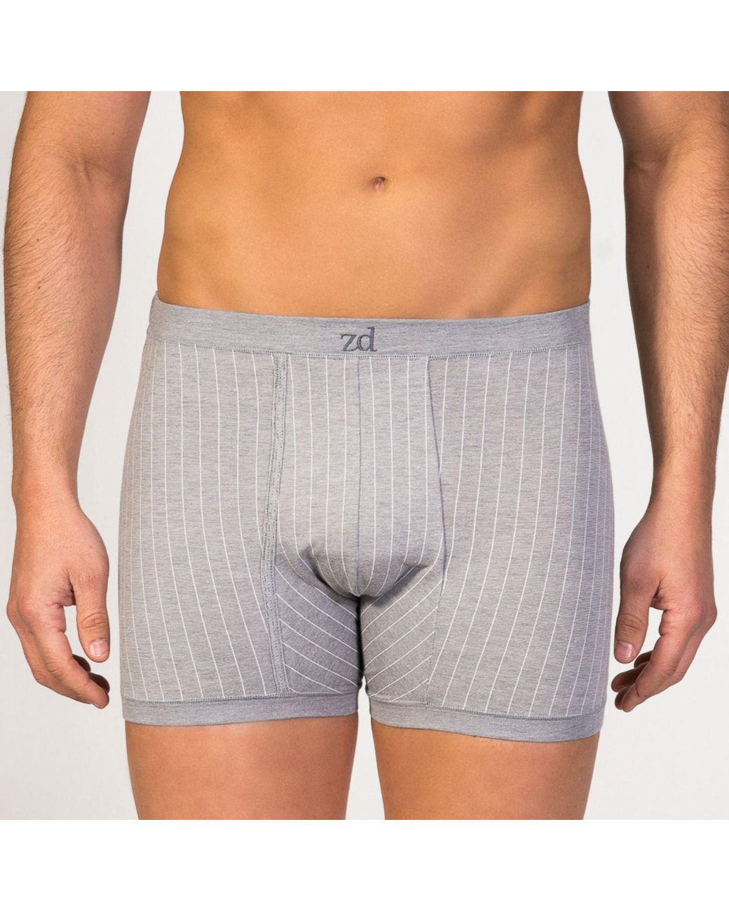 Zd - Zero Defects Gray Helios Diplomatic Fly Front Boxer Egyptian Cotton for men