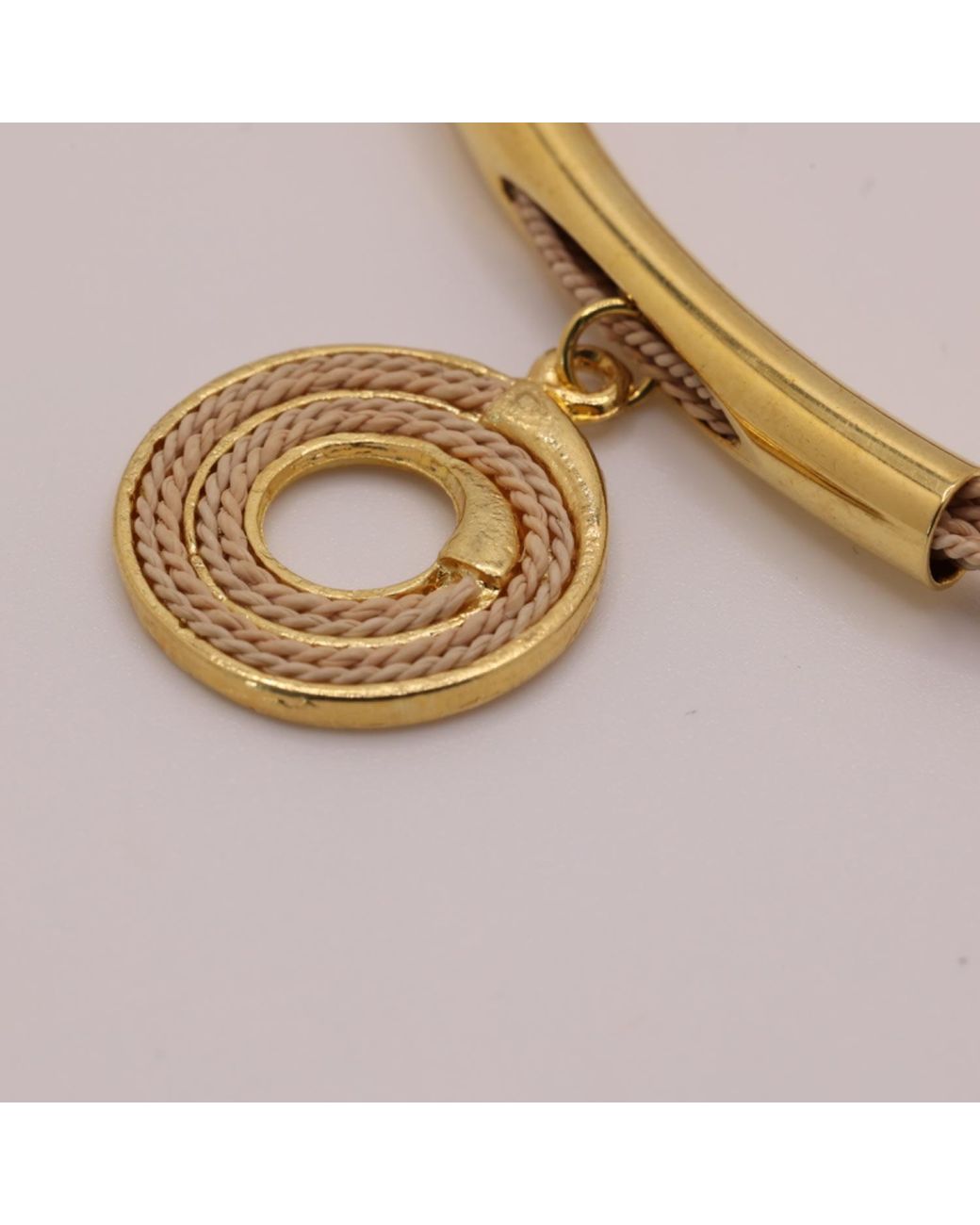 Nart Nature Making Art Metallic The Spiral Pendant Buriti Natural Fiber Bracelet
