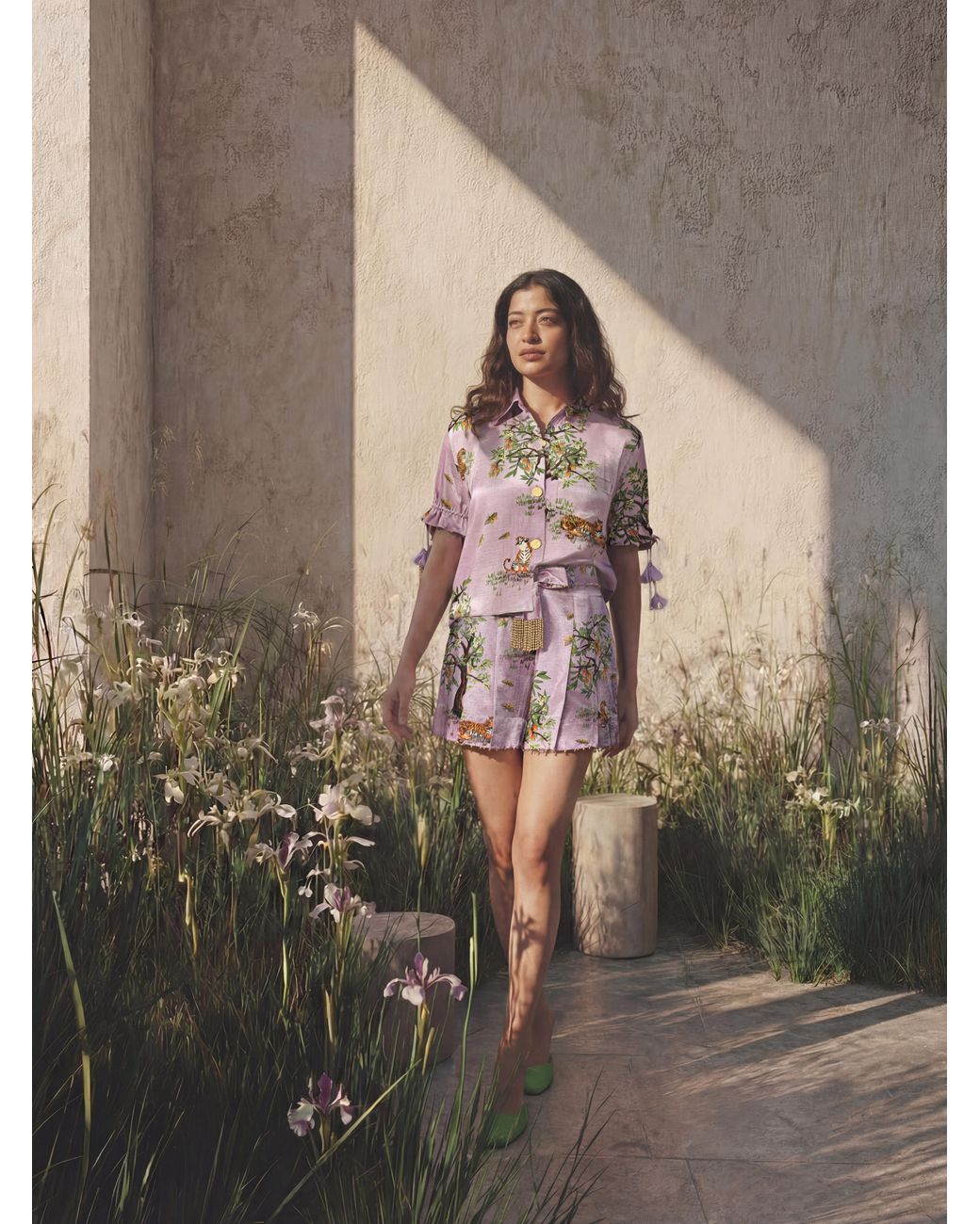 Ashaki Pink Relaxed Lilac Shanti Tiger Shirt