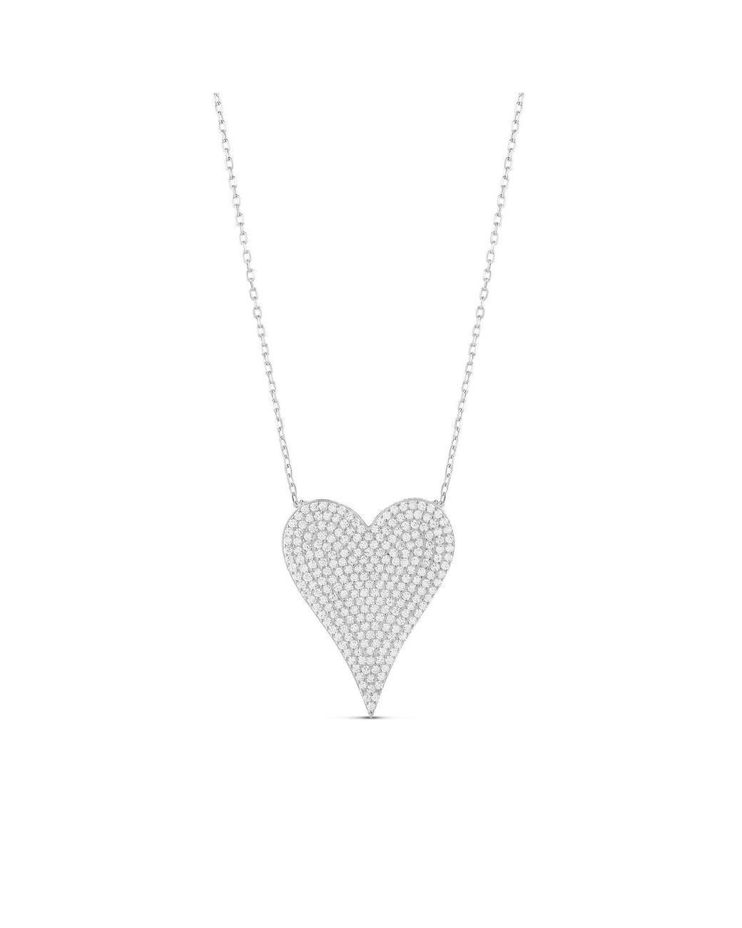 SHYMI White Large Pave Heart