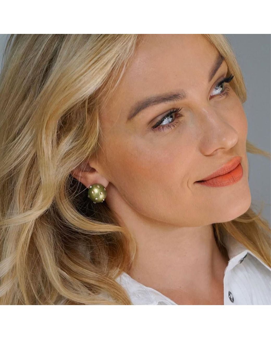 Saule Label Green Gaia Jet Petite Earrings
