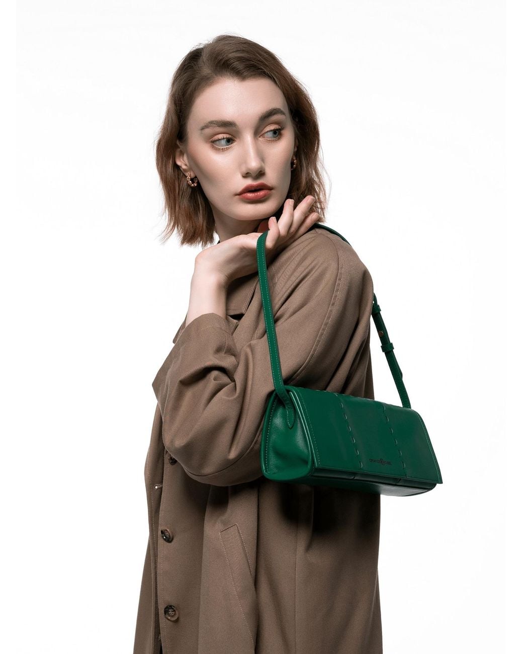 Orange Cube Green Mosaic Shoulder Bag