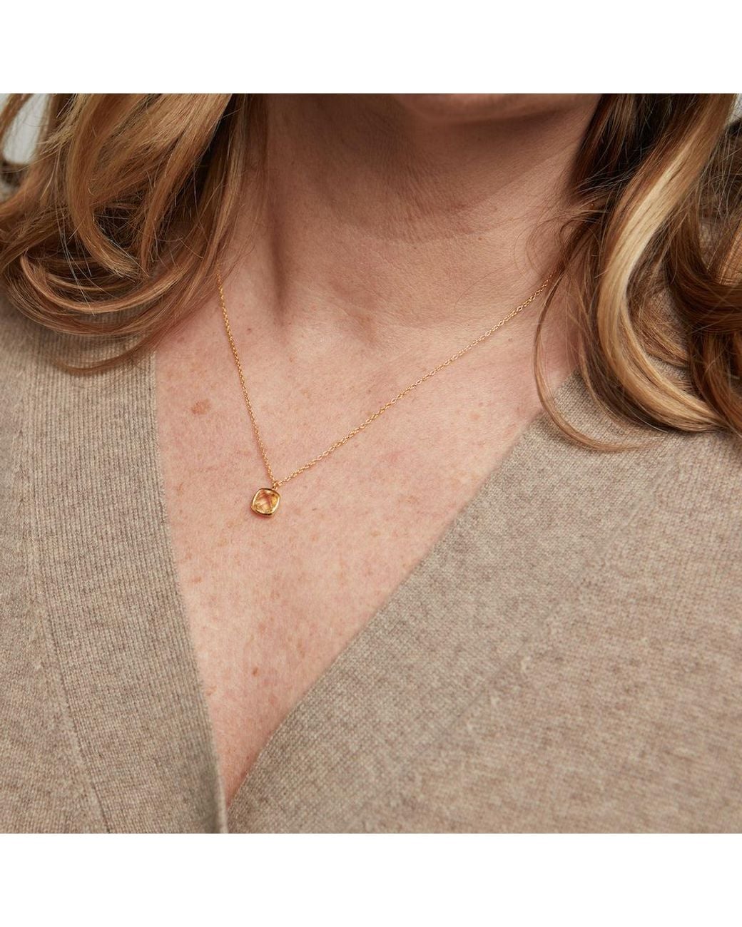 Auree Jewellery Metallic Brooklyn Citrine & Vermeil Necklace