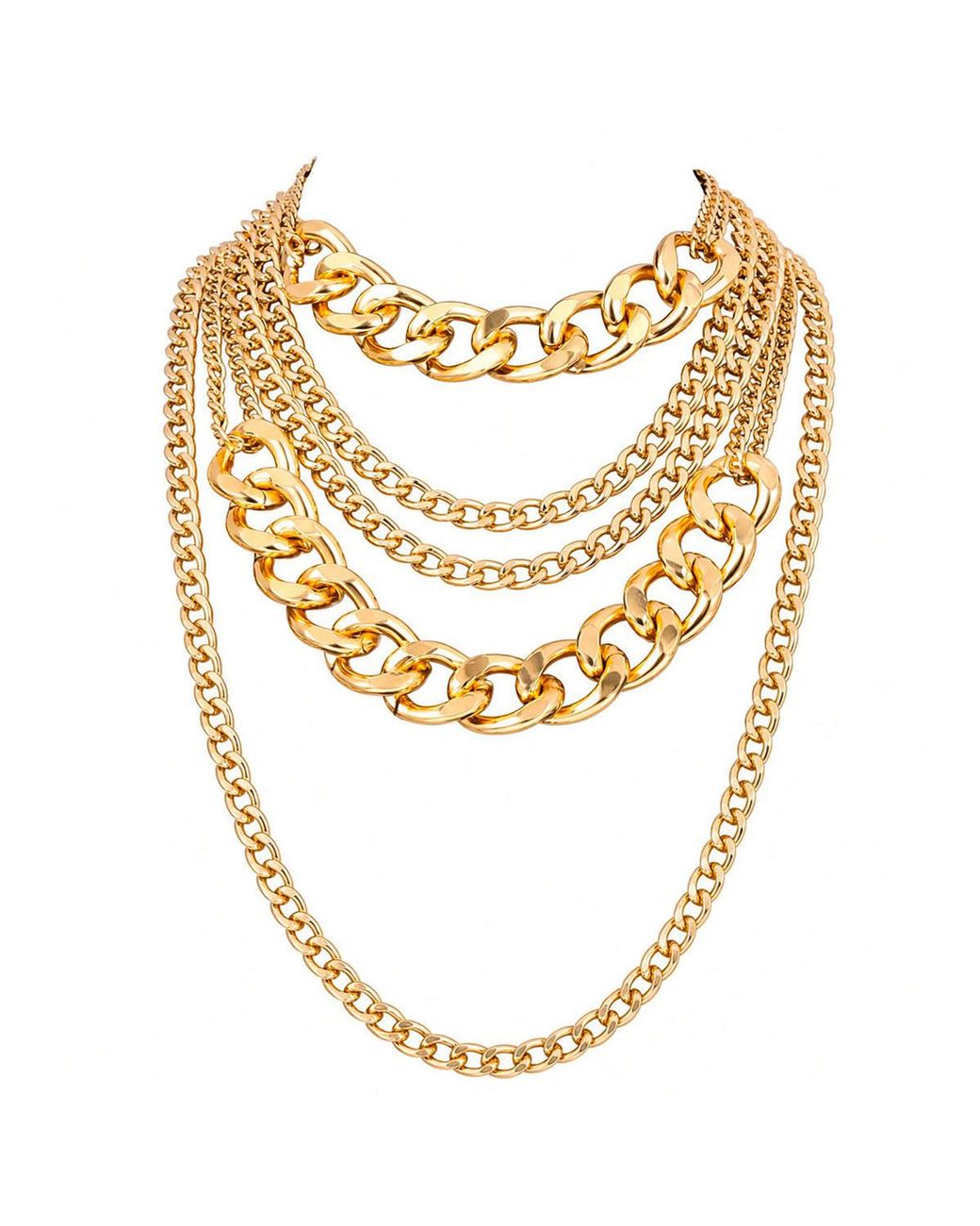 Maxjenny Layered Chain Necklace – in Metallic | Lyst