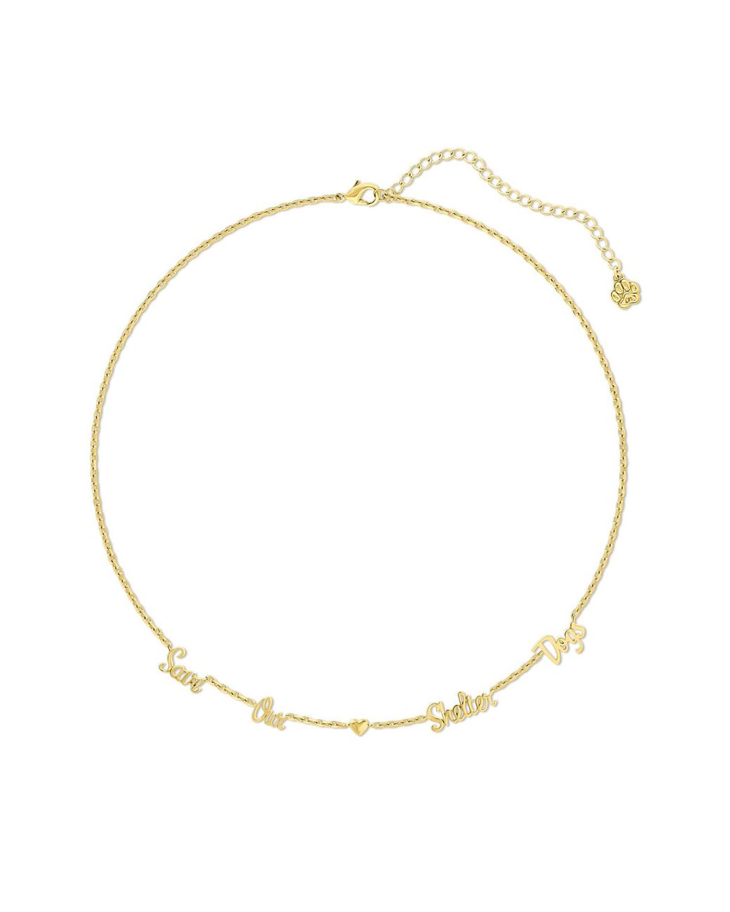 Cloud Haven Metallic Compassion Scripted Necklace