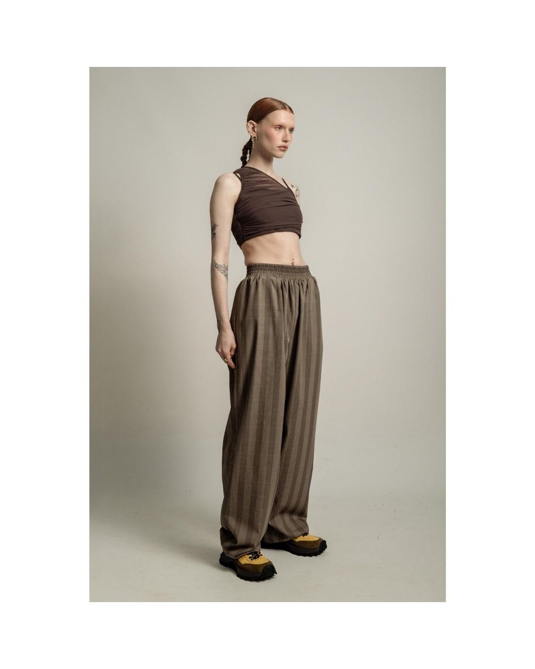 Van Brussel Brown Neutrals Soren Elasticated Waist Trousers