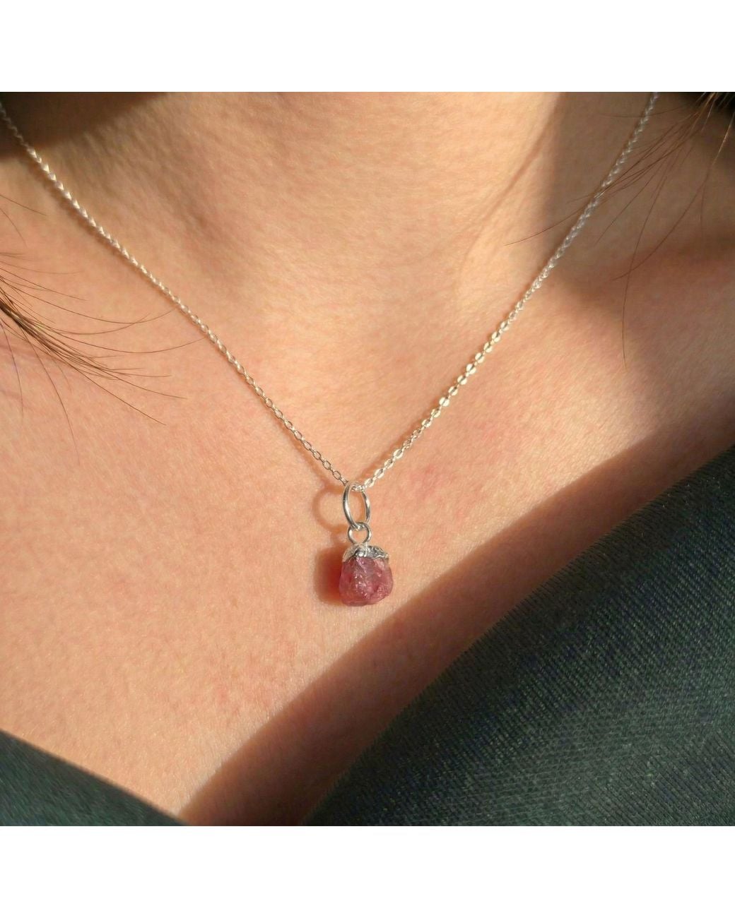 Sophelia Multicolor Raw Tourmaline October Birthstone Necklace