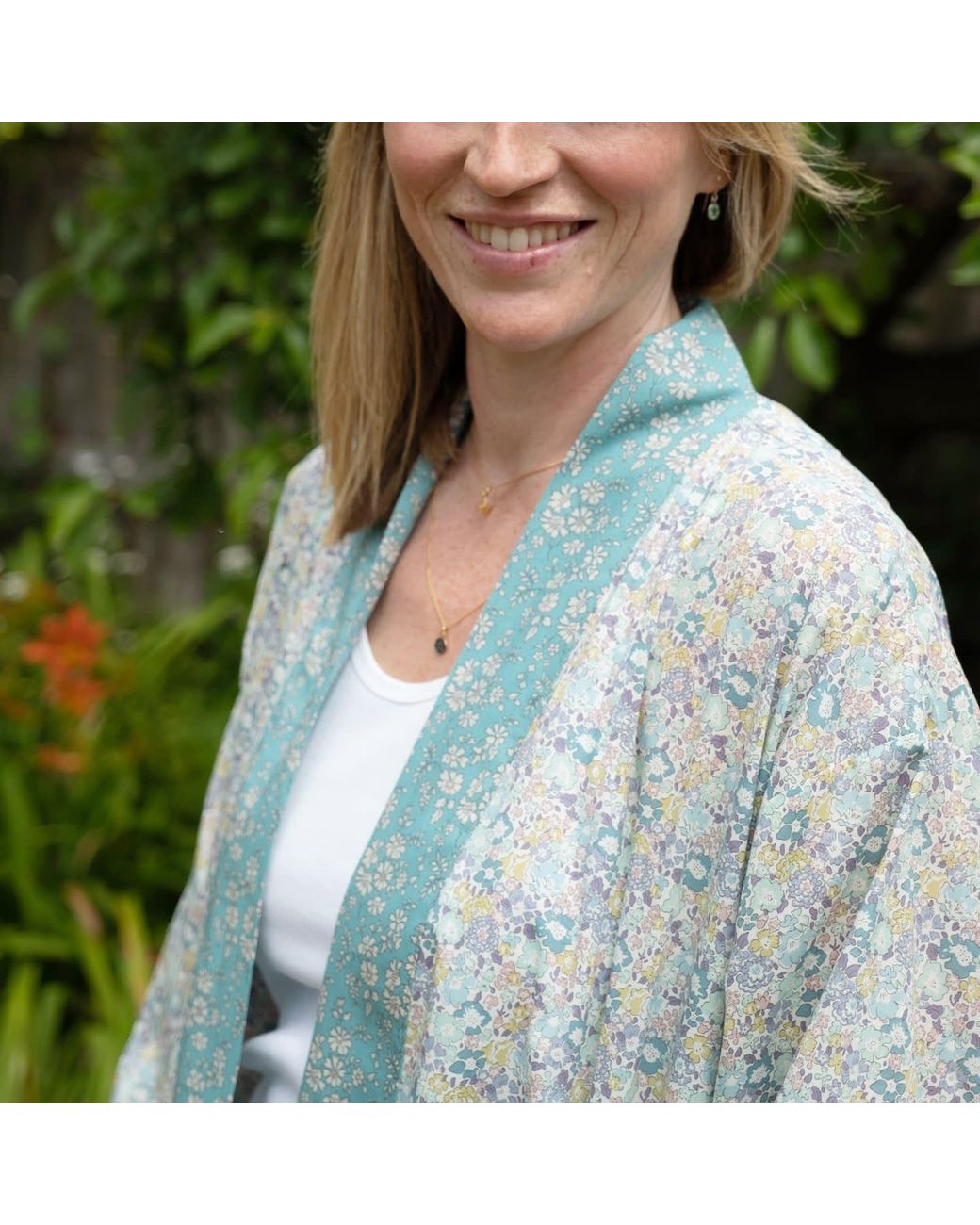 Lime Tree Design Green Long Kimono Robe Michelle