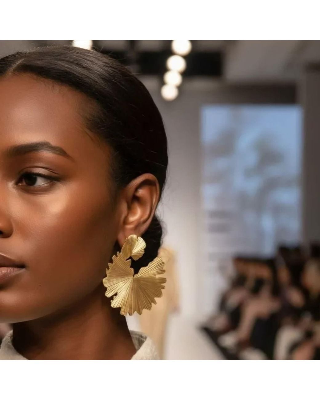 Meraki by Rashmi Bajaj Metallic Ginko Plated Hoop Earrings