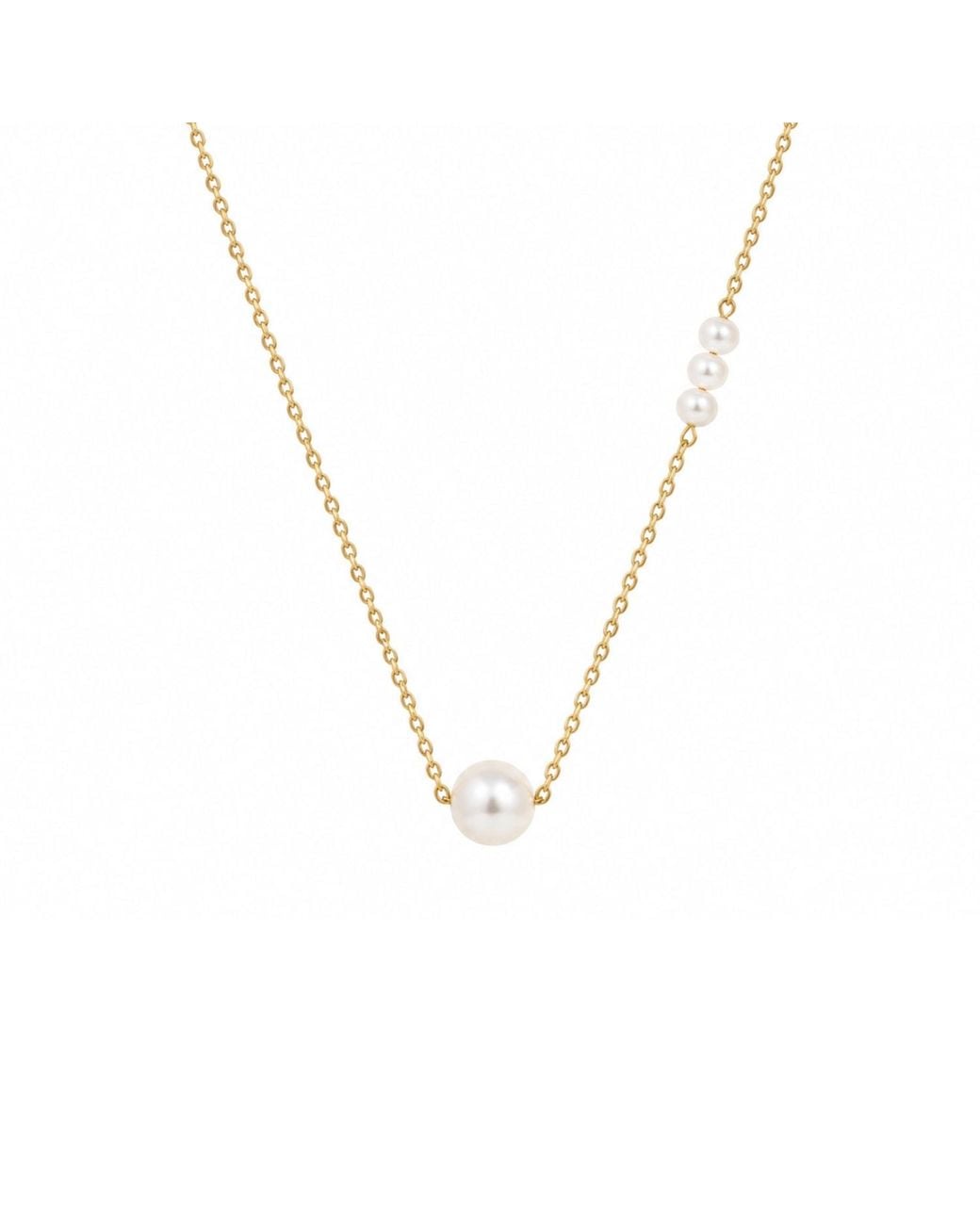 Lalinde Metallic Pearl Chain Necklace