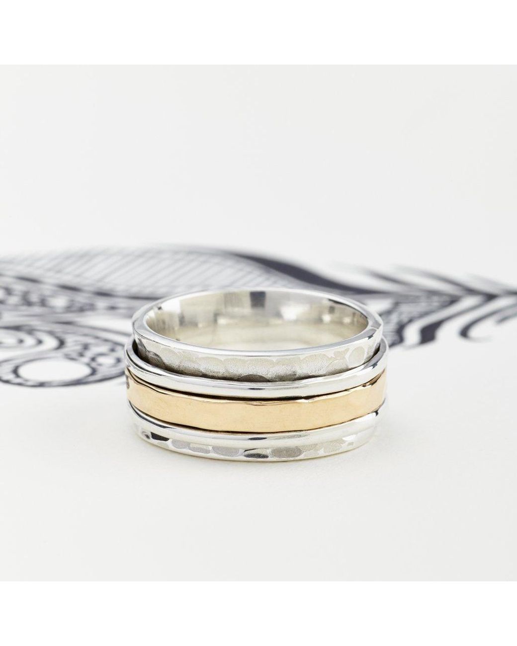 Charlotte's Web Jewellery White Karma Fortune Spinning Ring for men