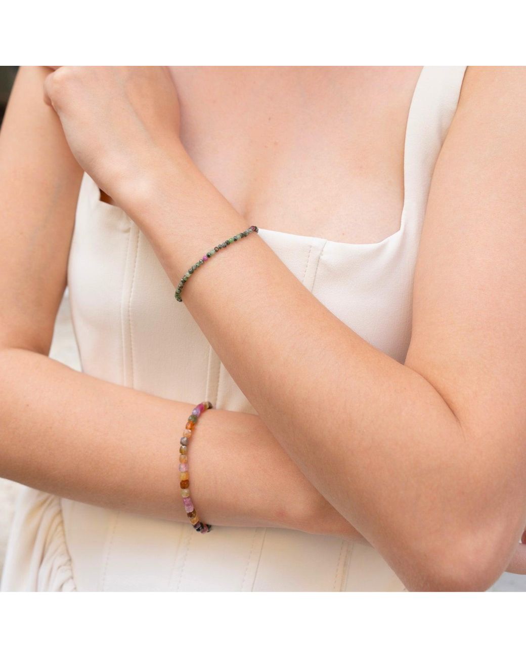 Spero London Metallic Fine Large Tourmaline Sterling Bracelet