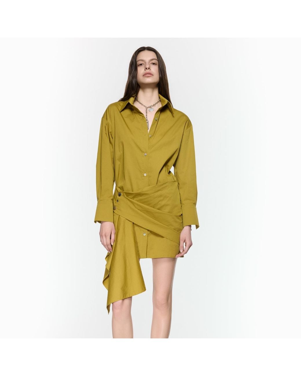 Mirimalist Yellow Eddy Mustard Shirt Dress