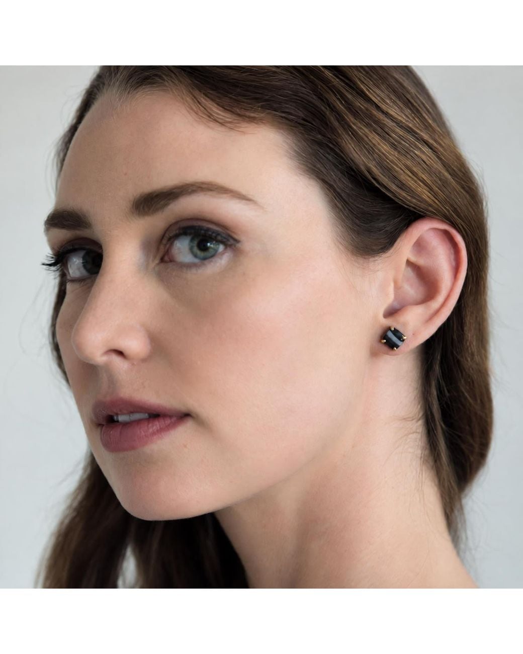 Heather Hawkins Jewelry Blue Little Agate Studs