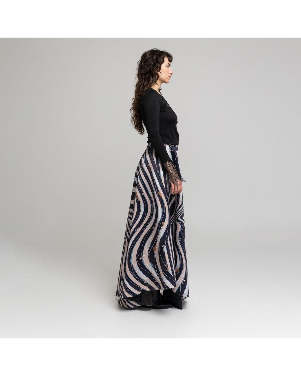 ARTISTA Blue Thia A-Line Maxi Skirt