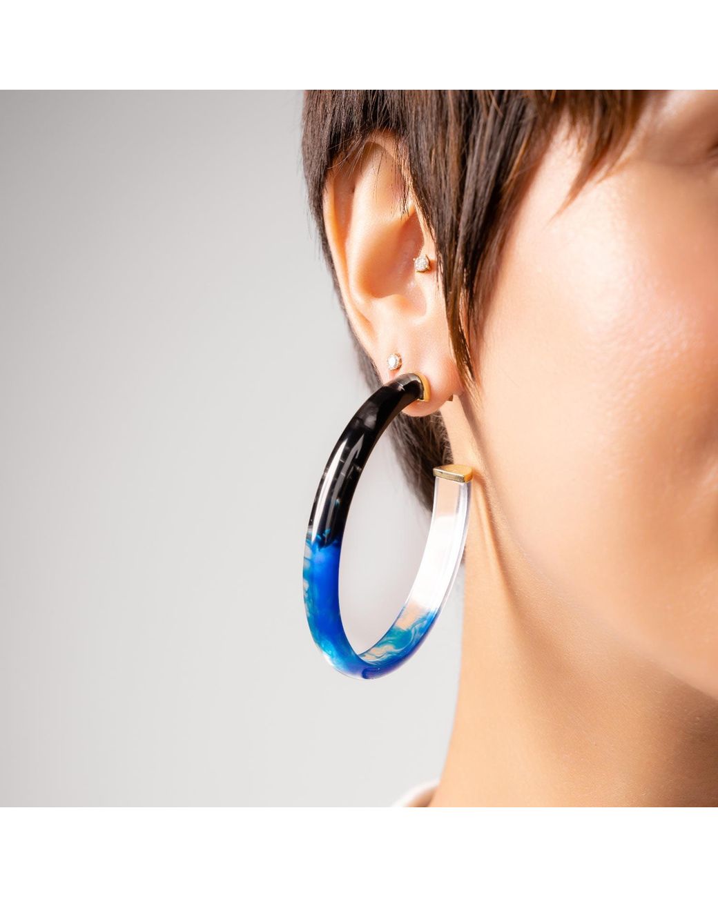 Gold & Honey Blue And Tie Dye Hoops