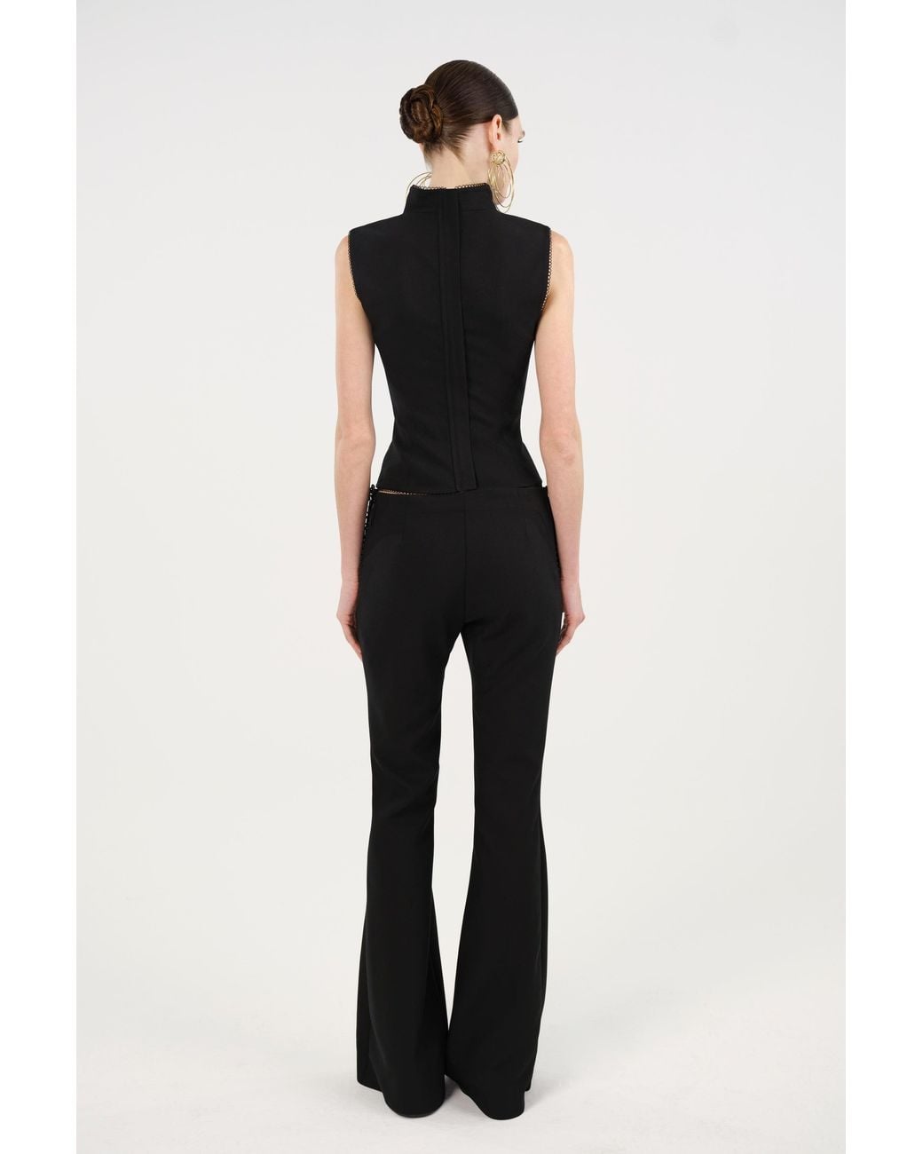 Nocturne Blue Side-Tie Low-Rise Slim Fit Trousers