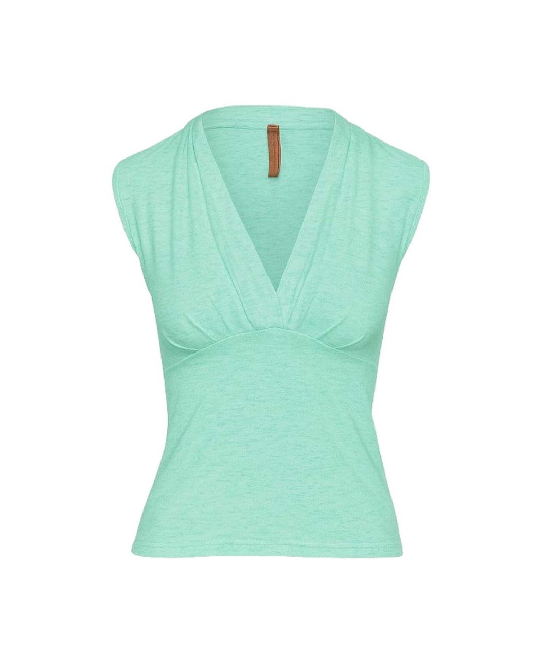 Conquista Green Deep V-Neck Sleeveless Top