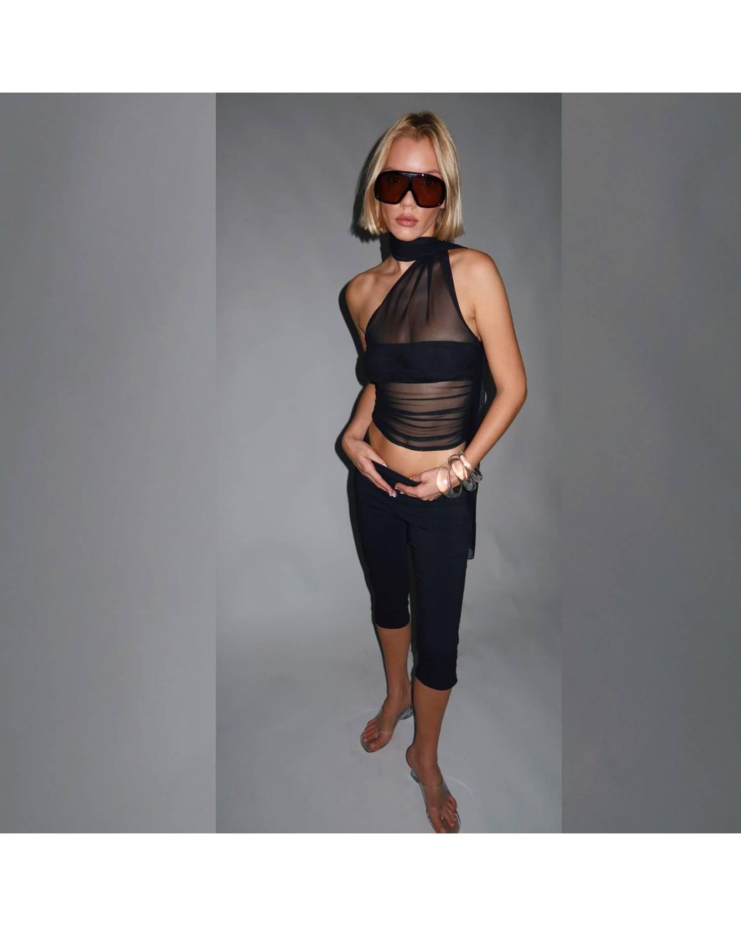 Khéla the Label Black Knee Deep Capri Pants