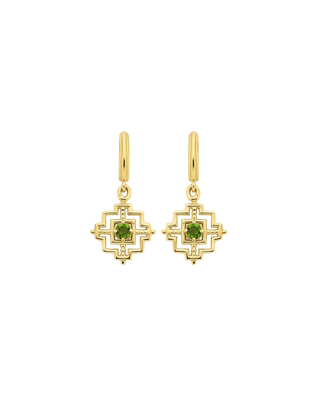 Zoe & Morgan Metallic Centred Earrings Chrome Diopside