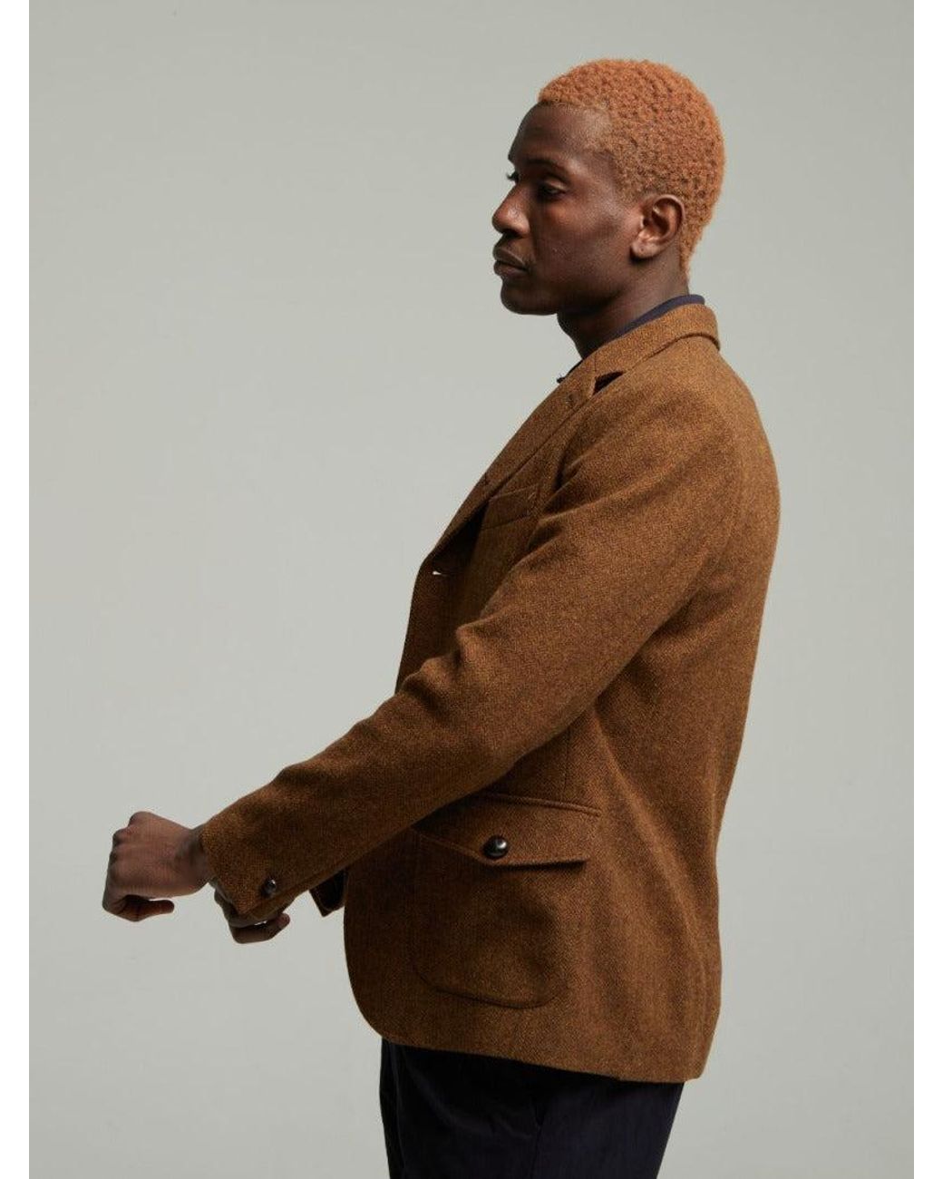 Guards London Brown Allenby Tweed Blazer for men
