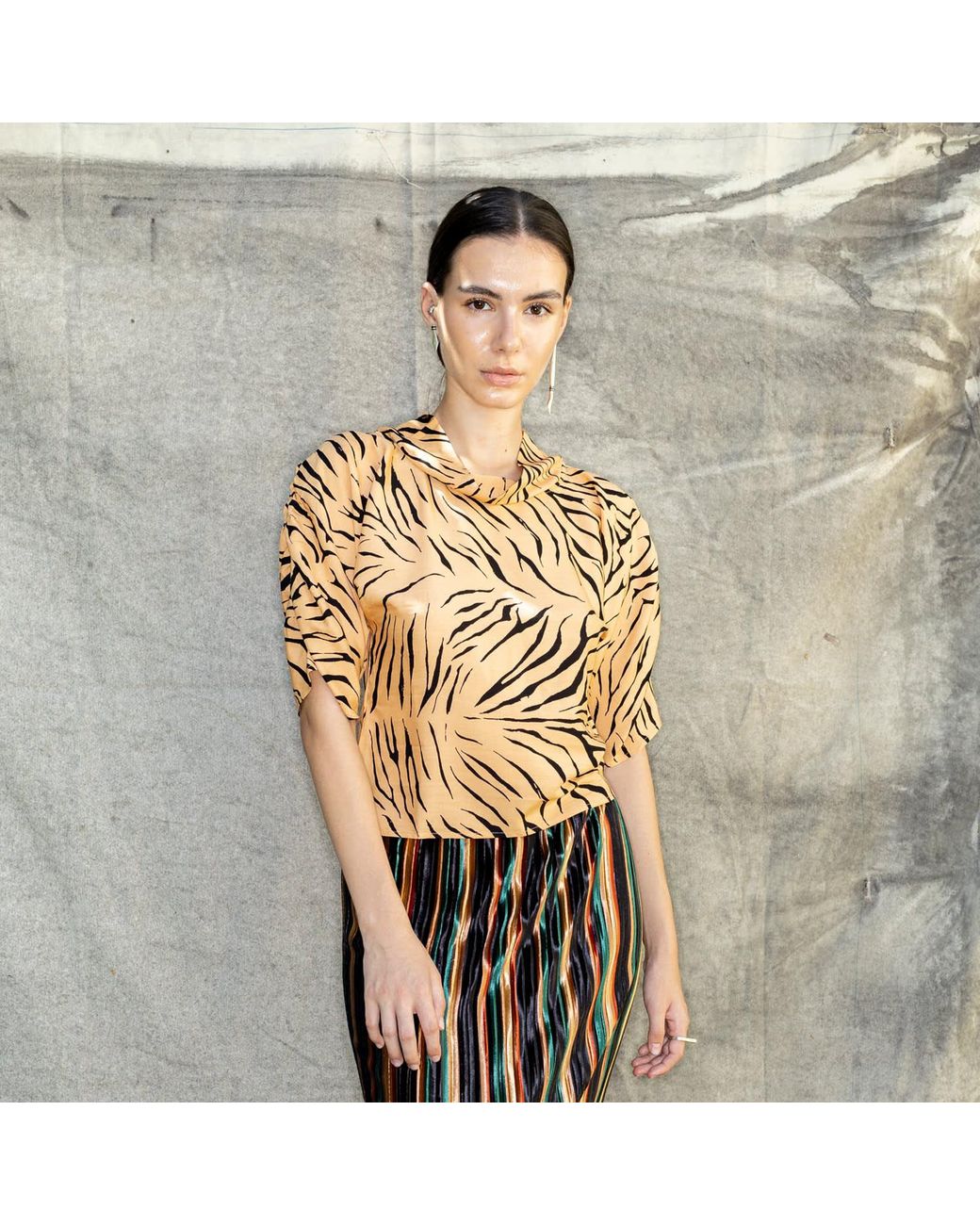 Bianca Popp Yellow Neutrals Puff Blouse With Collar