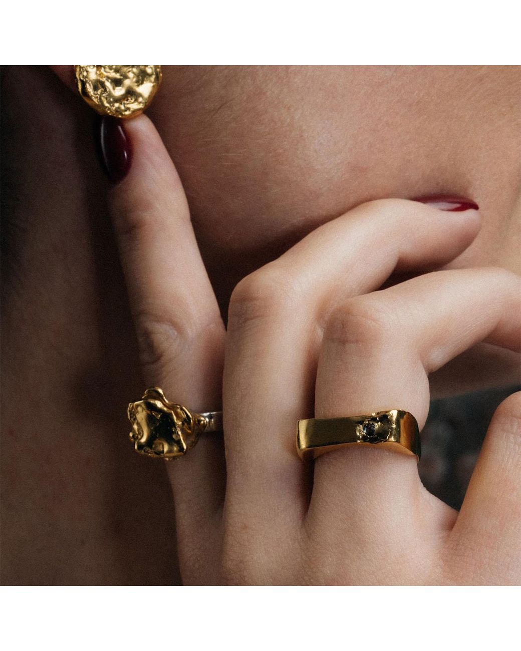 Moca Jewellery Yellow Grace Bow Gem Ring Vermeil Gem Stone