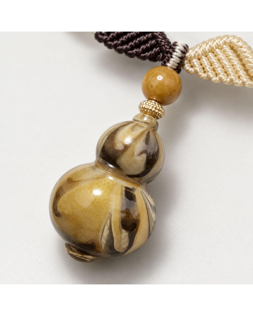 Yieon Metallic Angel Lacquered Sandalwood Gourd Pendant Necklace