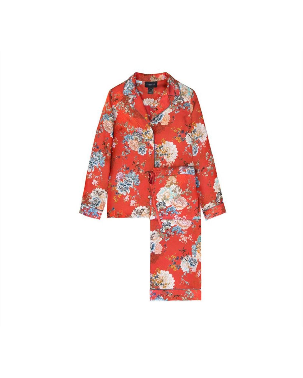 Meng Red Silk Satin Pyjama Set