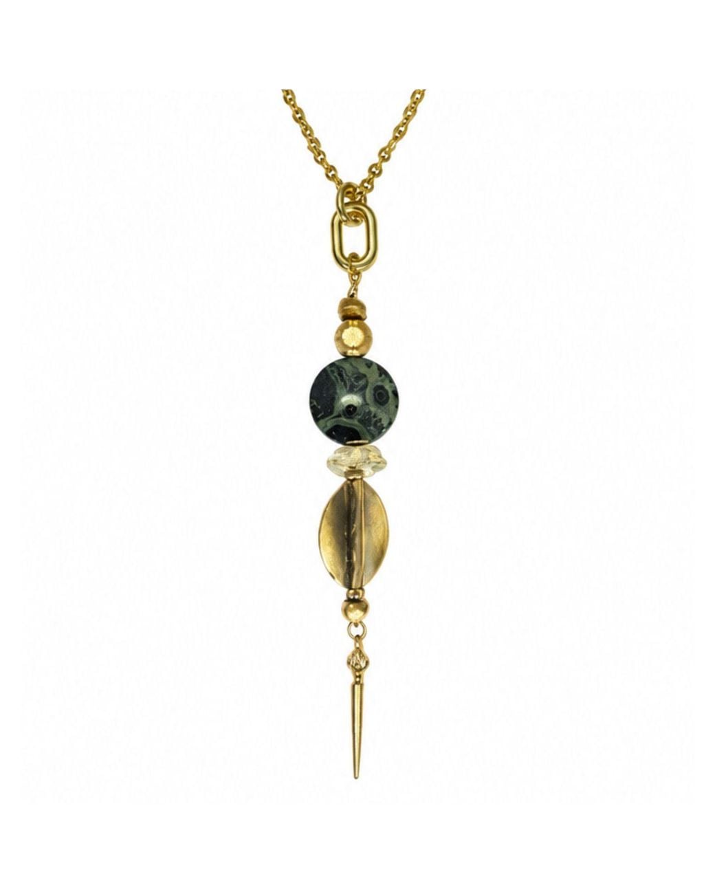 Rachel Nathan Metallic Long: Kambaba Jasper