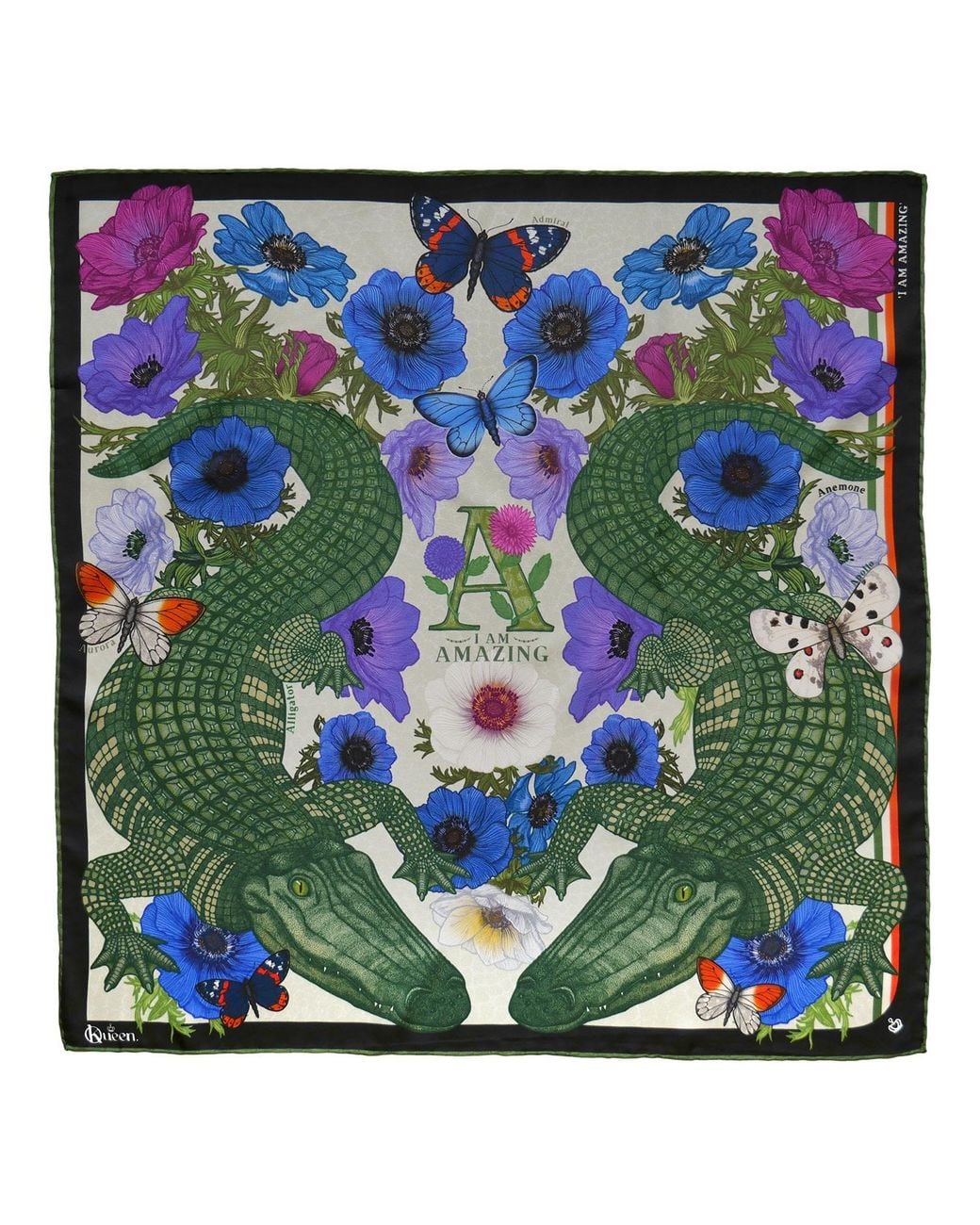 Kueen Green Silk Scarf