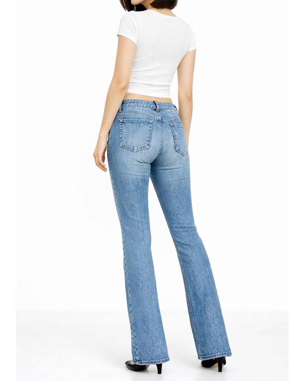 NOEND Blue Scarlett Mid Rise Flare