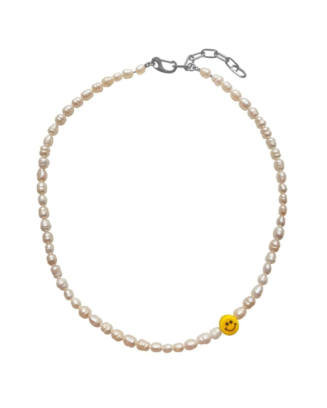 Smilla Brav Metallic Smiley Pearl Necklace for men