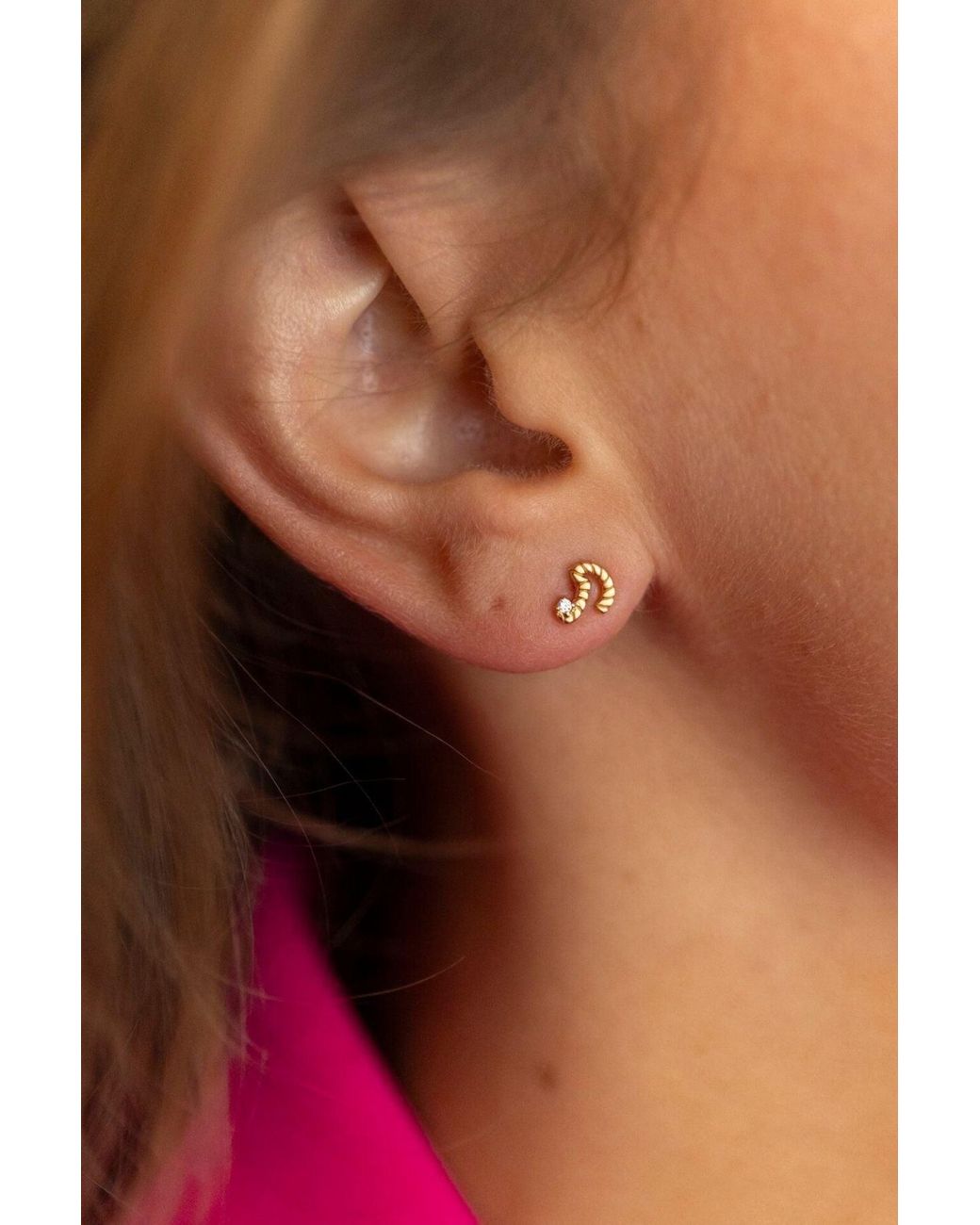 Claire Hill Designs Metallic Courage Shorthand Stud Earring
