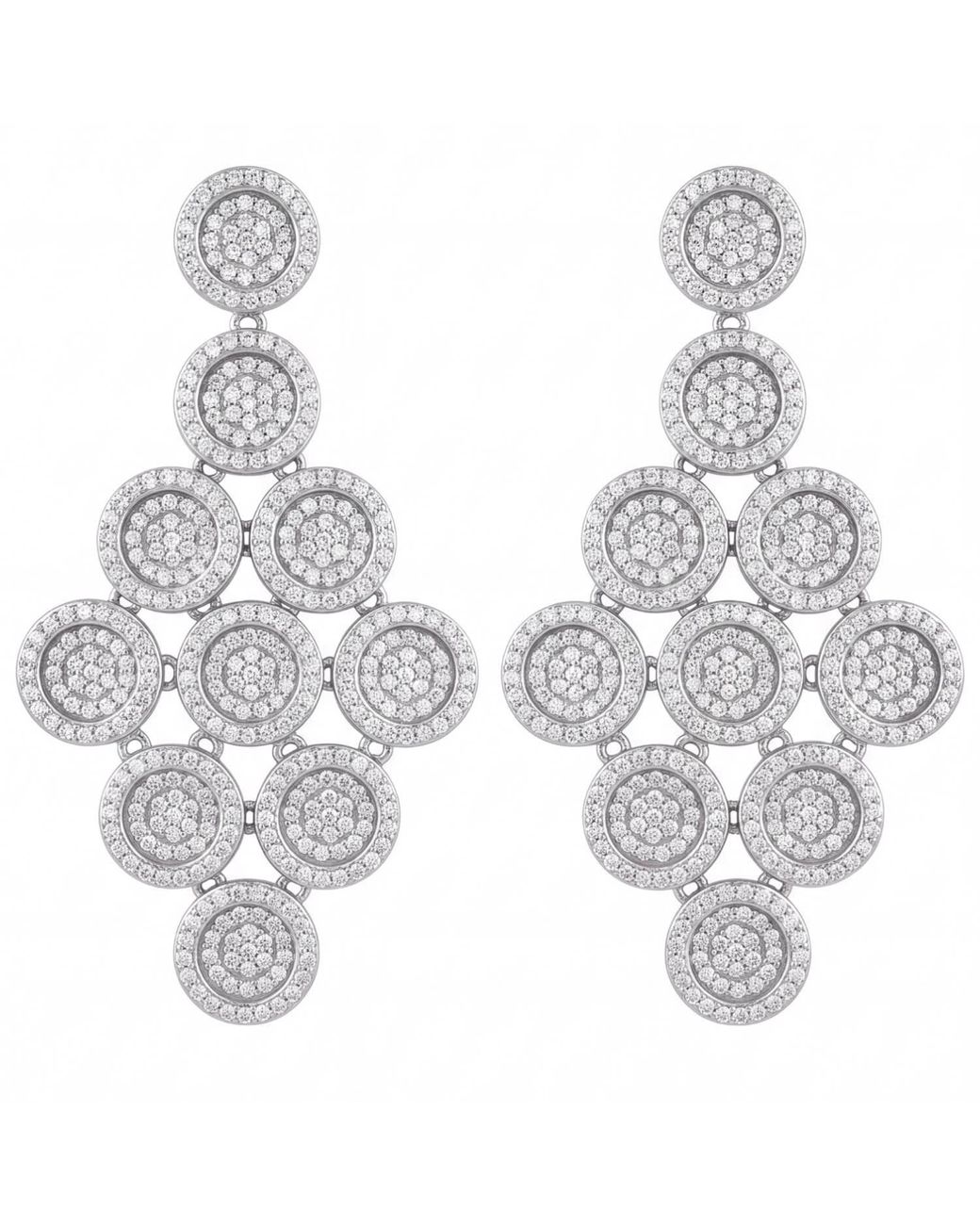 Latelita London Metallic Mirage Disc Cascading Drop Earrings
