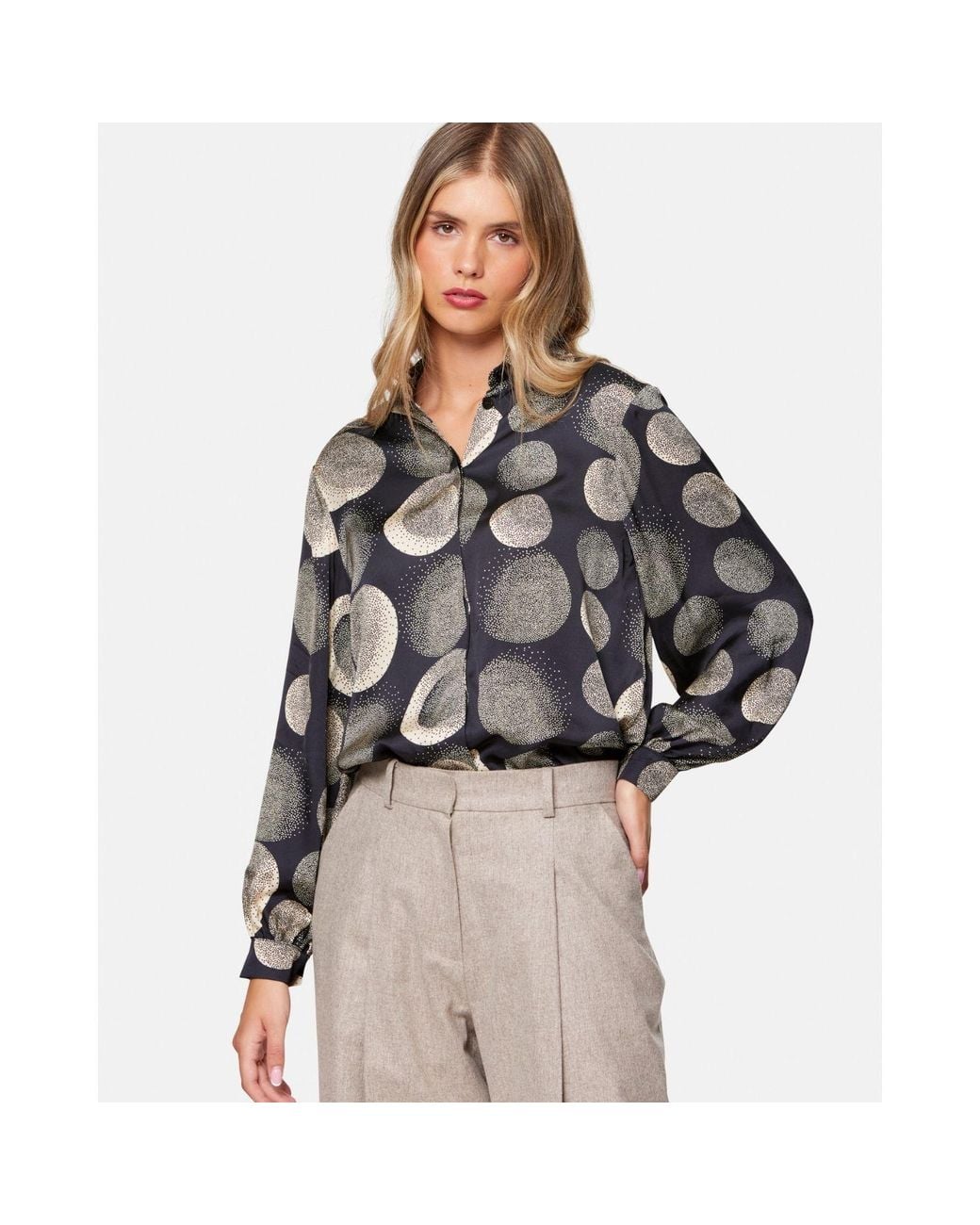Helen Mcalinden Gray Viola & Ivory Print Blouse