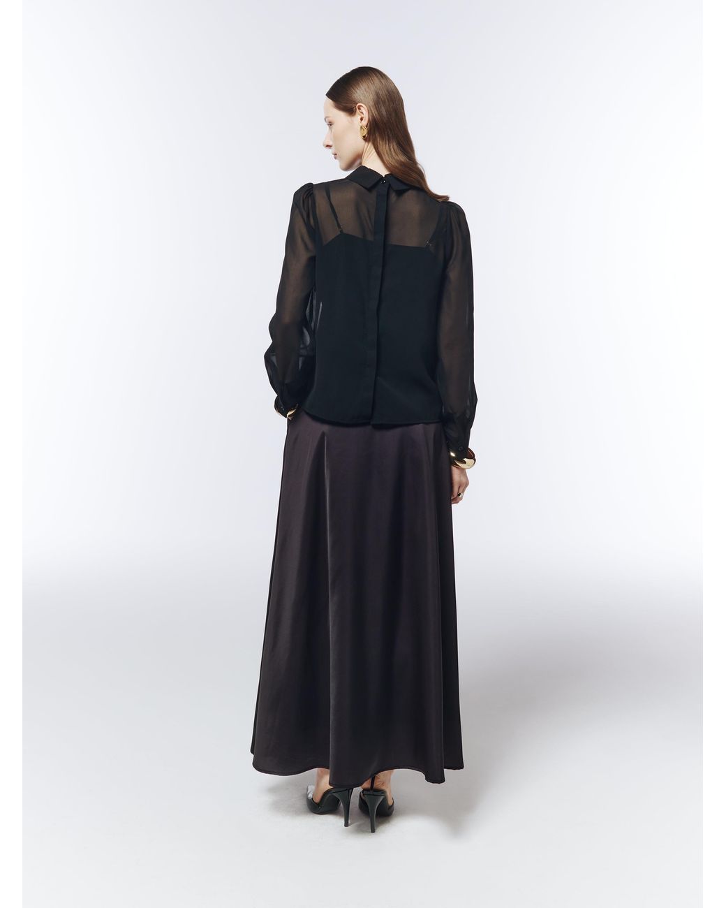 Sour Figs Purple Rose Placement A-Line Maxi Skirt